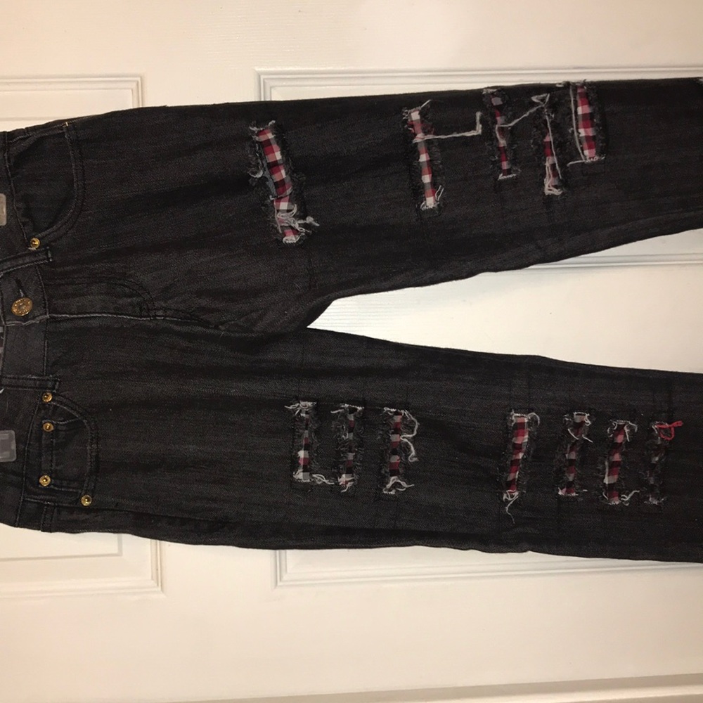 Dark grey ripped jeans